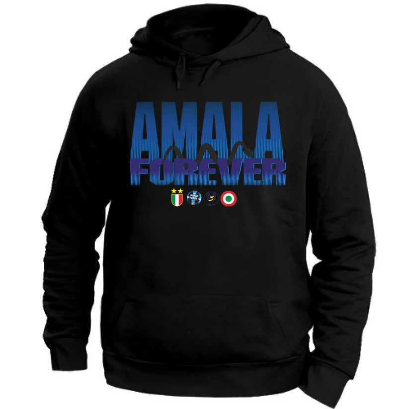 felpa con cappuccio e cordoncino amala  - unisex nera
