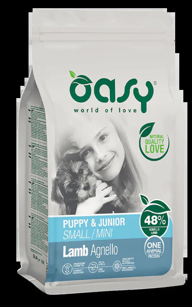 Oasy One Animal Protein – Puppy & Junior Small/Mini all’Agnello