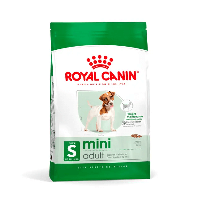 Royal Canin Mini Adult dog food for small adult dogs under 10 kg, supports weight maintenance and digestion