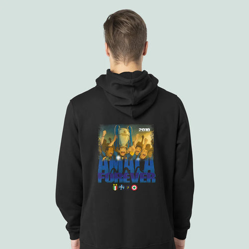 felpa con cappuccio e cordoncino amala  - unisex nera