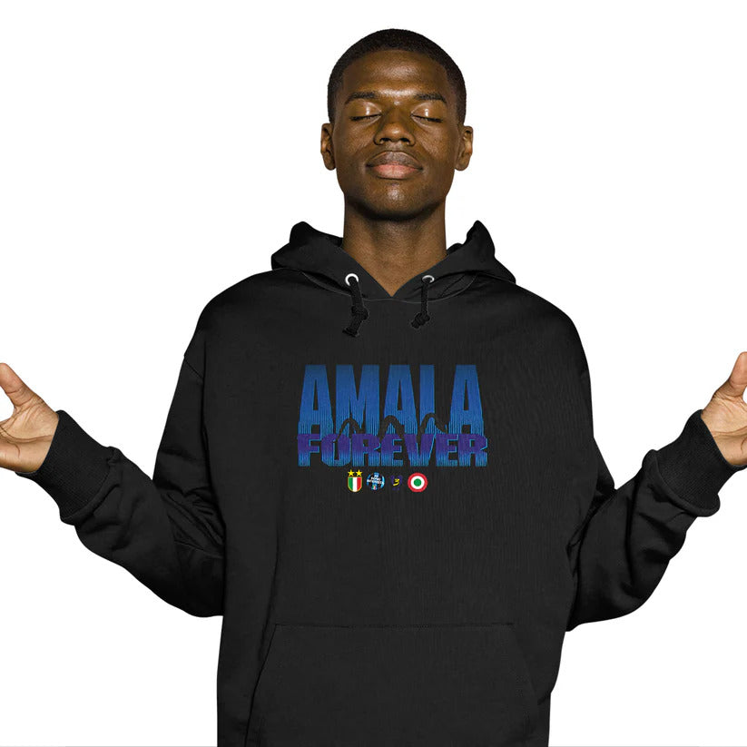 felpa con cappuccio e cordoncino amala  - unisex nera