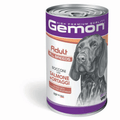 cibo per cani adulti di taglia piccola Gemon bocconi con salmone e ortaggi in lattina da 125g.