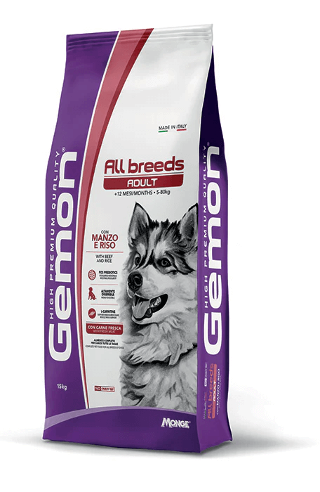 Gemon All Breeds Adult – con Manzo e Riso – 15 kg
