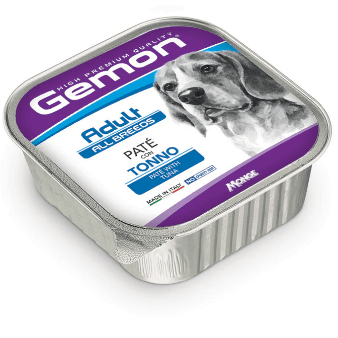Cibo per cani adulti di taglia piccola Gemon Paté con Tonno 150 g in confezione