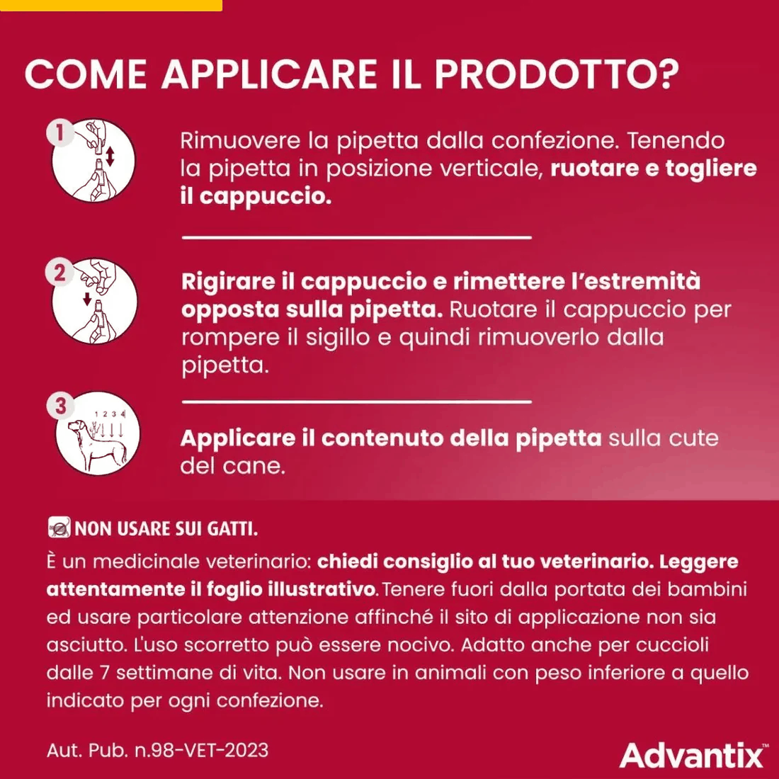 Advantix Spot-On Cani 40-60 kg - 4 pipette antiparassitario per cani sopra i 40 kg.