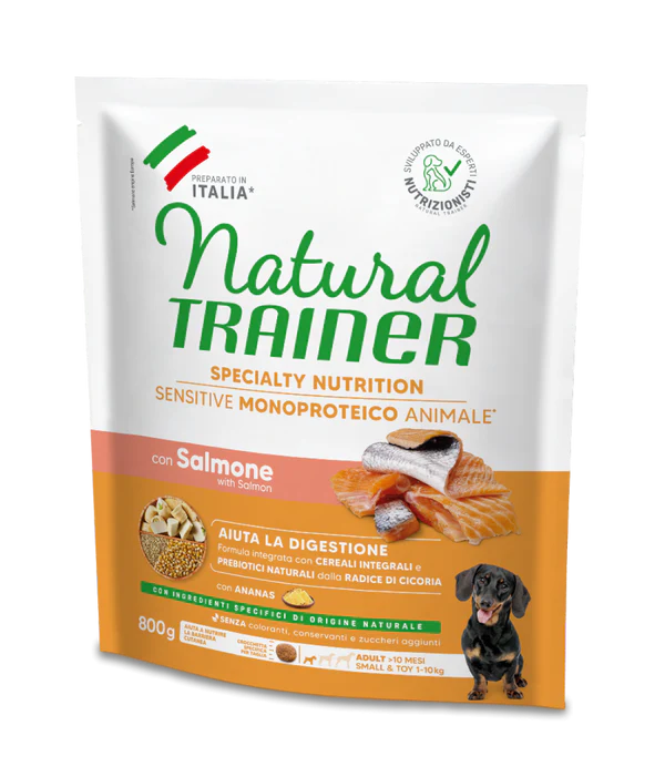 Natural Trainer Sensitive Monoproteico Salmone 800g – Mini Small (1–10 kg)