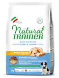 Natural Trainer Medium Puppy & Junior con Pollo Fresco – 3kg
