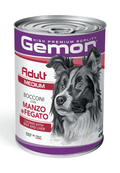 Cibo per cani adulti di taglia piccola Gemon manzo e fegato 415 g, alimento completo e bilanciato per cani.