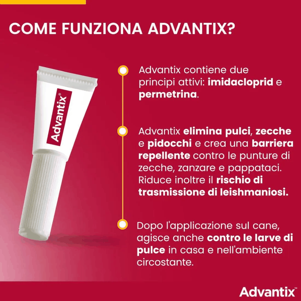 Advantix Spot-On Cani 40-60 kg - 4 pipette antiparassitario per cani sopra i 40 kg.