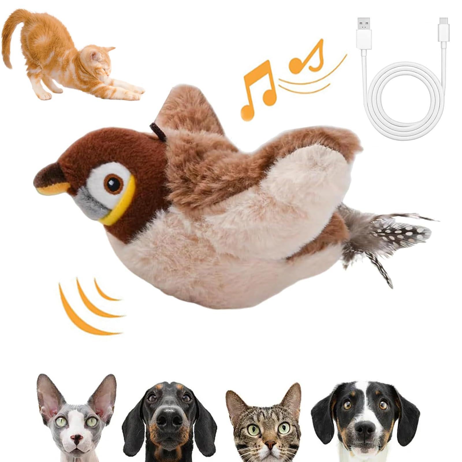 uccellino interattivo per gatti