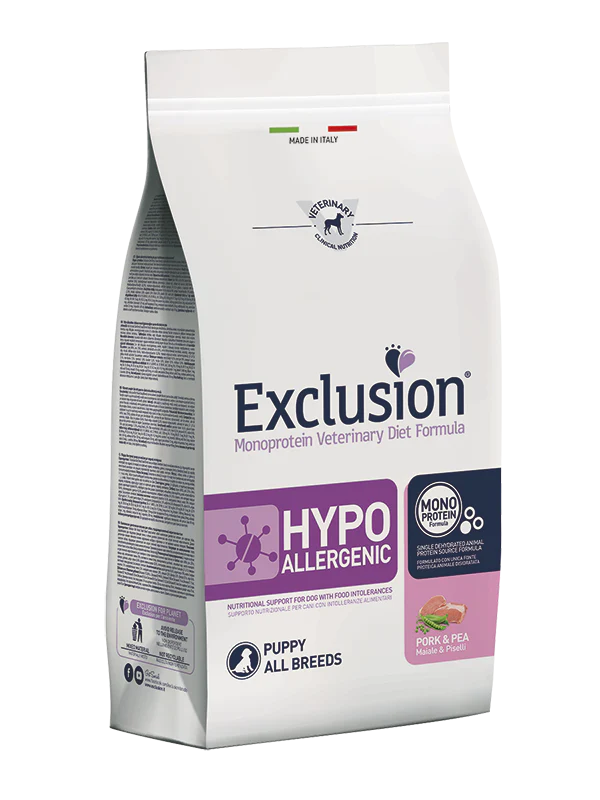 Exclusion Hypoallergenic Puppy All Breeds al Maiale & Piselli