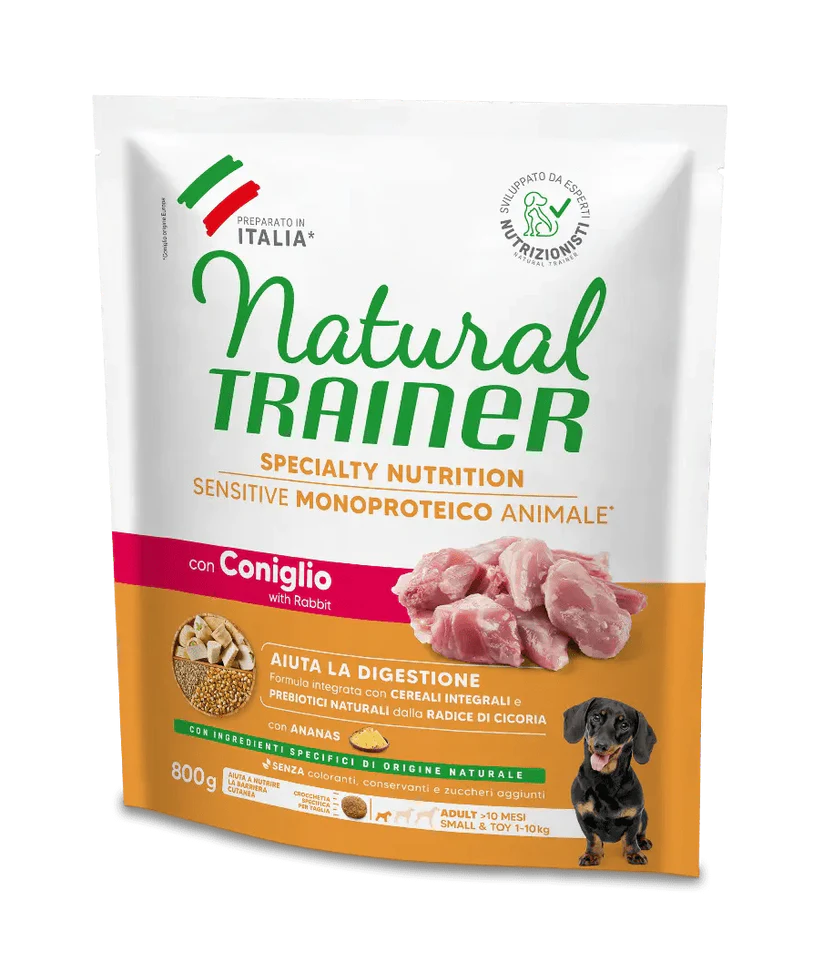 Natural Trainer Sensitive Monoproteico Coniglio 800g – Mini Small (1–10 kg)
