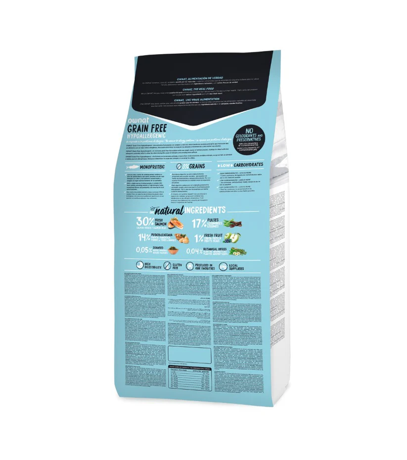 Ownat Grain Free Hypoallergenic Salmone – Crocchette per Cani Sensibili